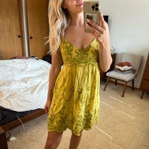 Chartreuse mini dress from urban outfitters !